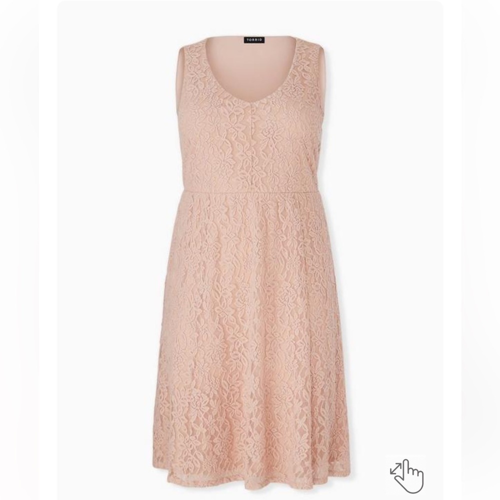 New! Torrid sz 3 Blush Pink Lace Midi Dress‎ 3X